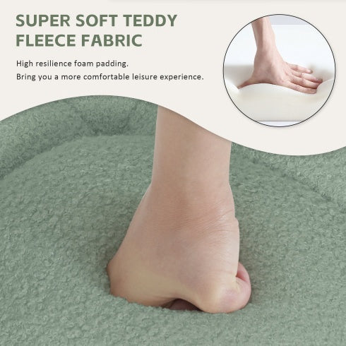 🪑 Teddy Fabric Rocking Chair – Light Green