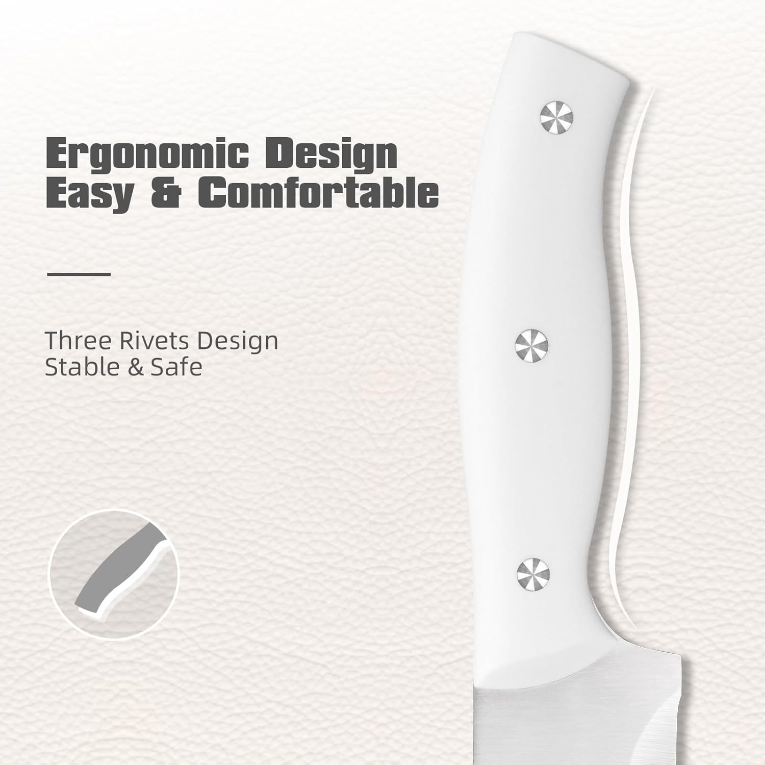 ❄️ 15-Piece Snowy-White High Carbon Stainless Steel Kitchen Knife Set