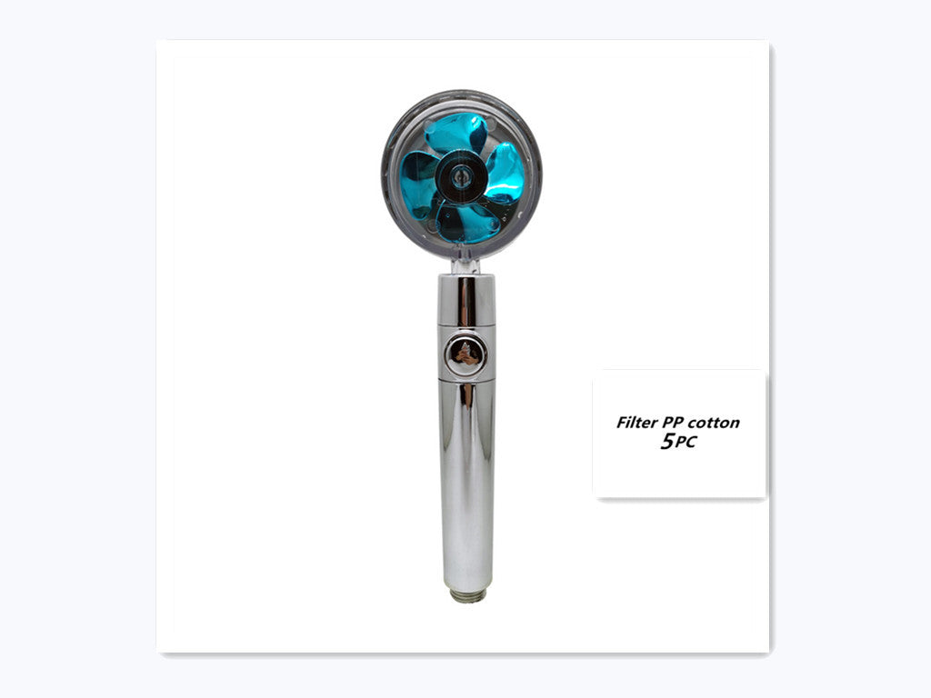 🚿  Propeller Driven Shower Head - High Pressure Handheld Shower Nozzle