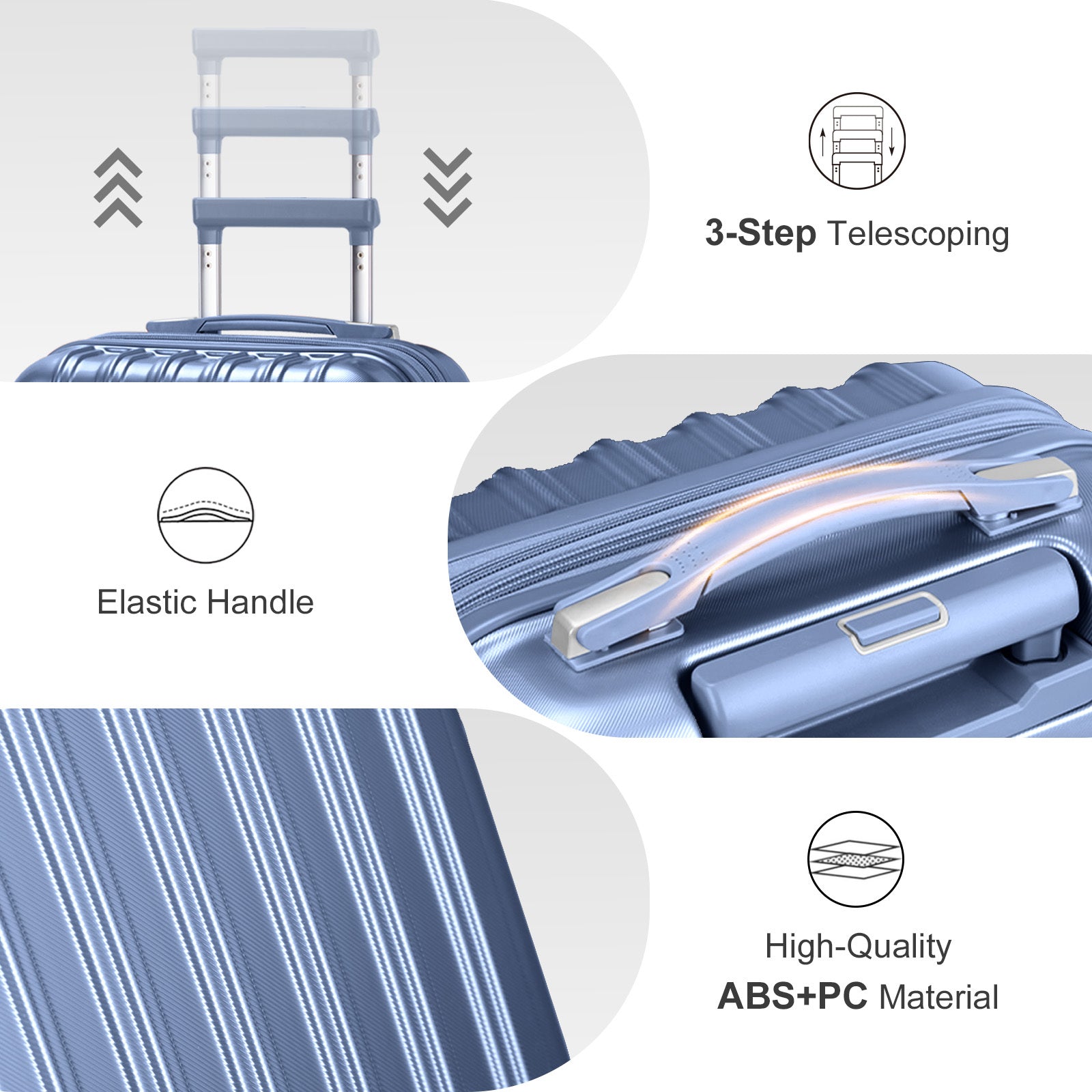 ✈️ Two-Piece Luggage Set – 20" Expandable Carry-On + 14" Travel Cosmetic Case