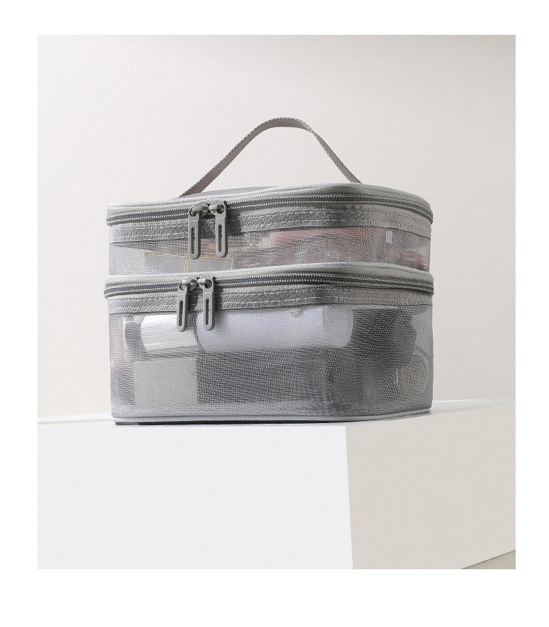 ✈️ 2PCS Double-Layer Mesh Bags - Portable Travel Organizers