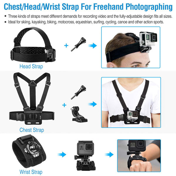 🎥 26-in-1 Action Camera Accessories Kit - For GoPro, DJI, Insta360 & More