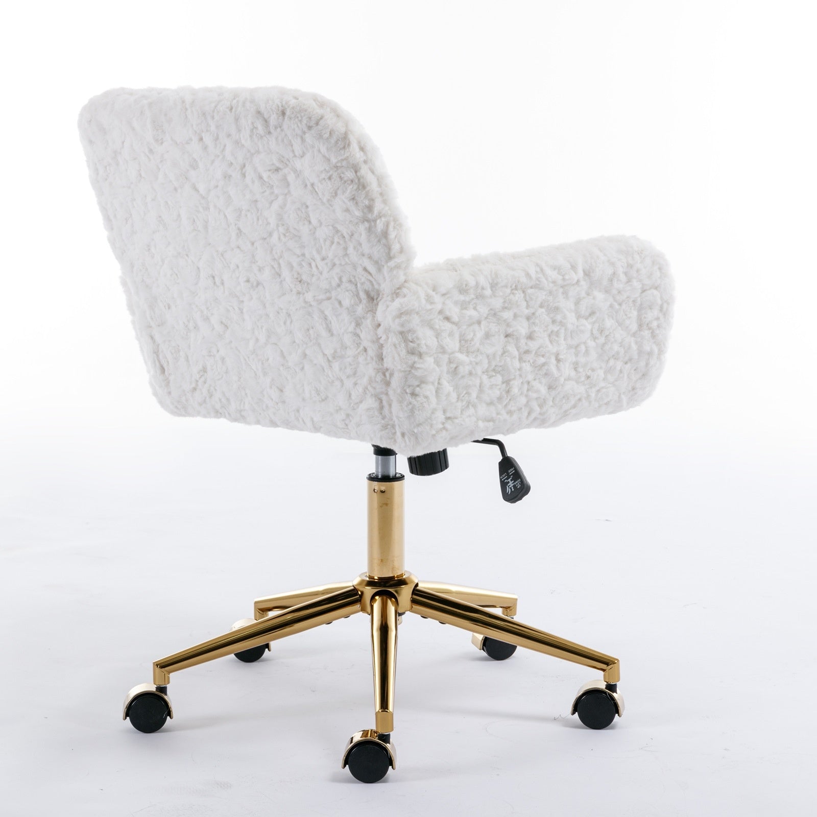 A&A Furniture Adjustable Home Office Chair – Cozy Furry Beige