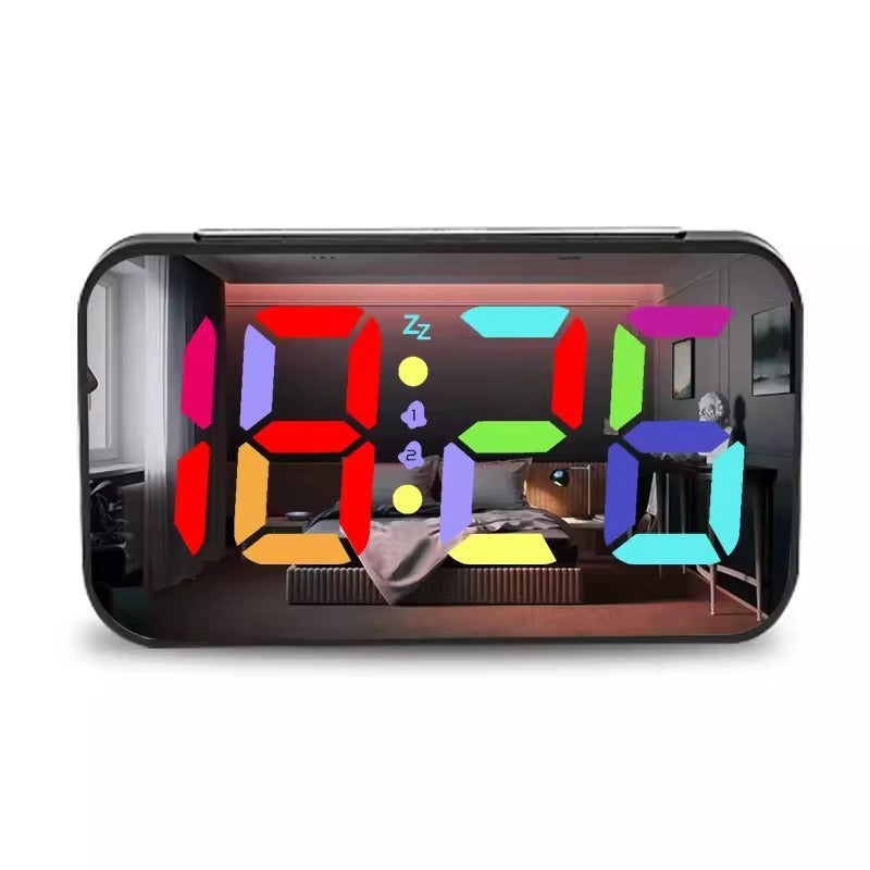 🕒 LED Mirror Display Table Clock – Modern Alarm Clock