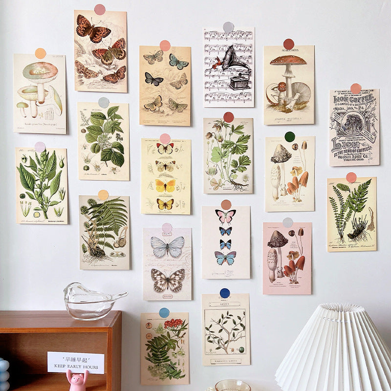 🌿 Forest Plant Series Decorative Cards – 30pcs Retro Wall Postcards