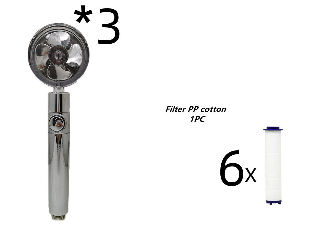 🚿  Propeller Driven Shower Head - High Pressure Handheld Shower Nozzle