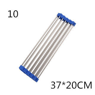 🍽️ Folding Kitchen Sink Rack – Stainless Steel Roll-Up Dish Drying Rack