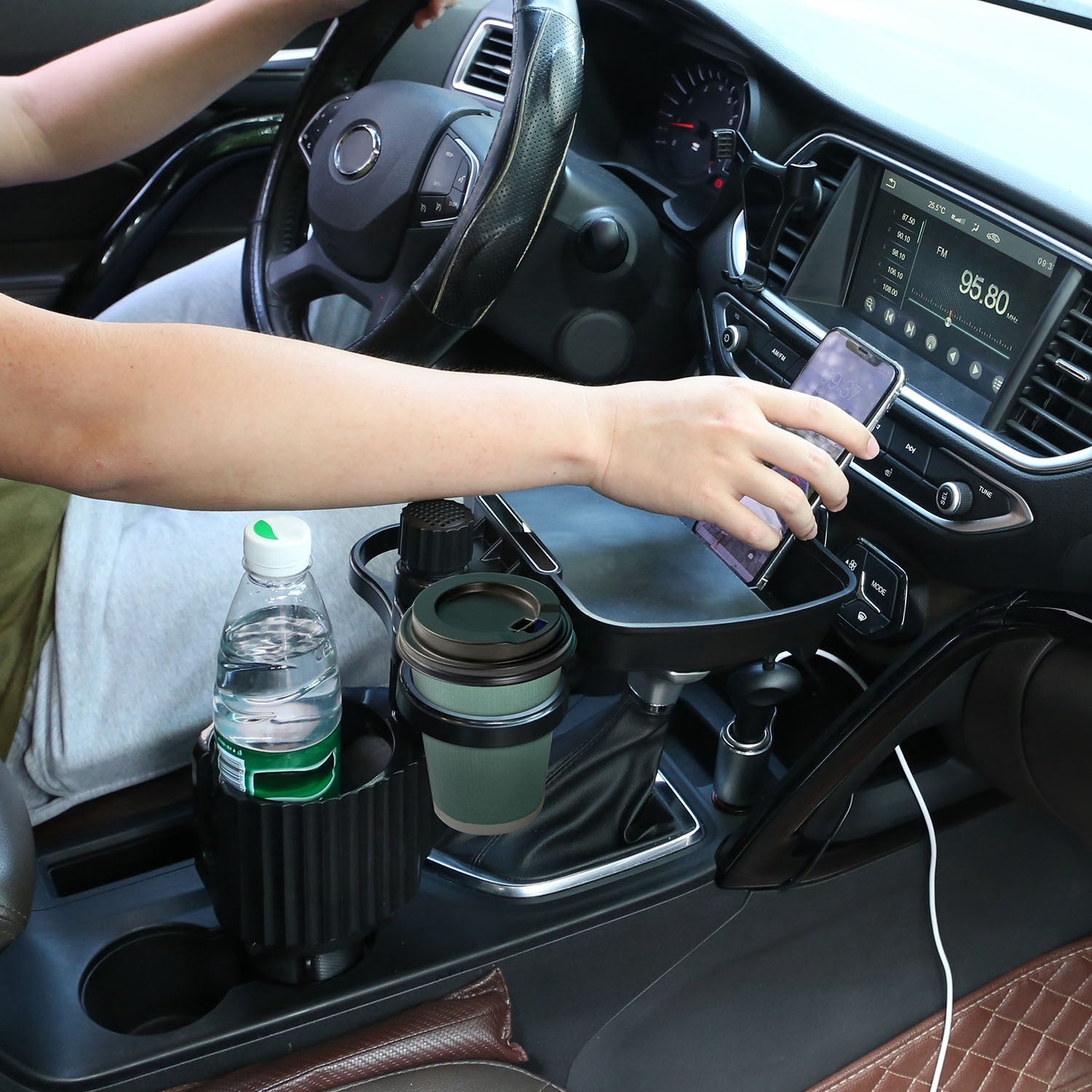Heavy Duty 4-in-1 Rotating Car Cup Holder with Tray