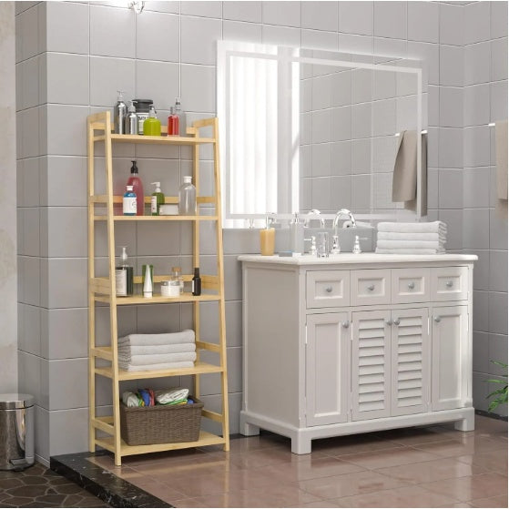 📚 5-Tier Bamboo Bookshelf – Modern, Durable & Multi-Purpose