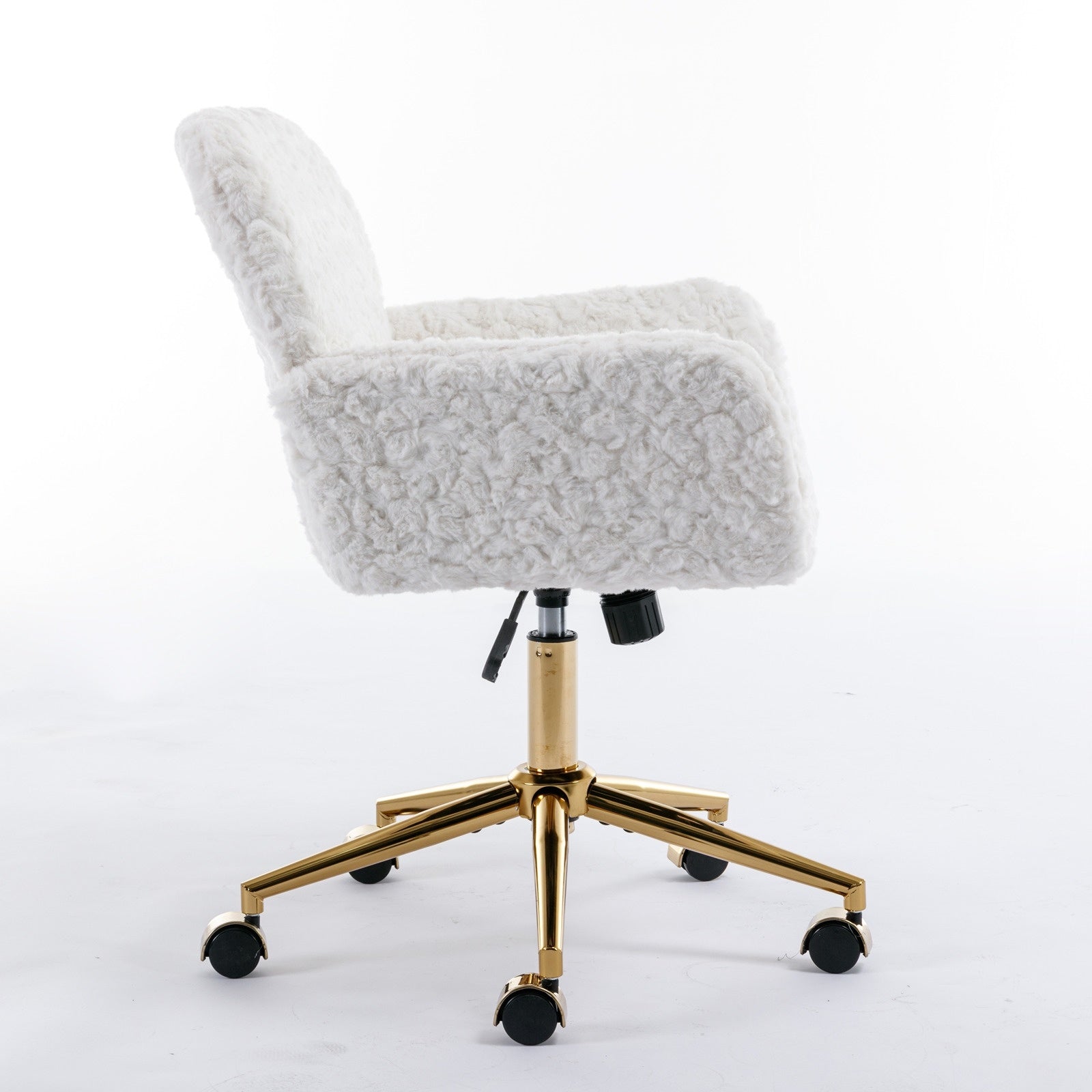 A&A Furniture Adjustable Home Office Chair – Cozy Furry Beige