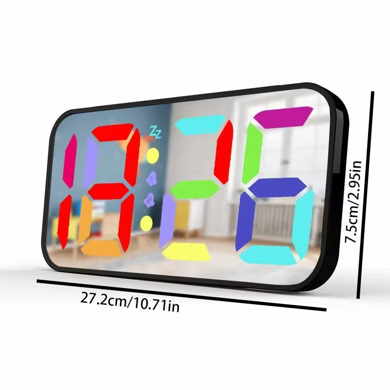 🕒 LED Mirror Display Table Clock – Modern Alarm Clock