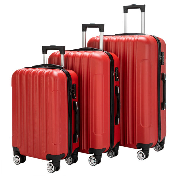 Vertical Pattern 3-in-1 Luggage Set with Universal Wheels