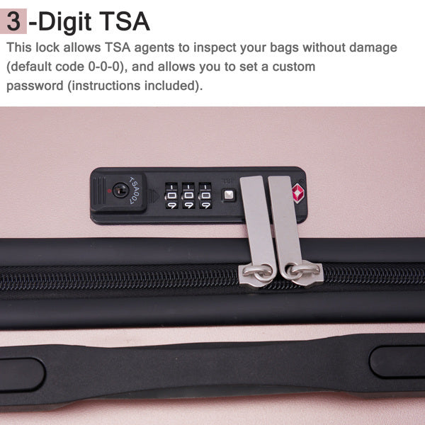 🧳 Three-in-One Vertical Striped Suitcase Set