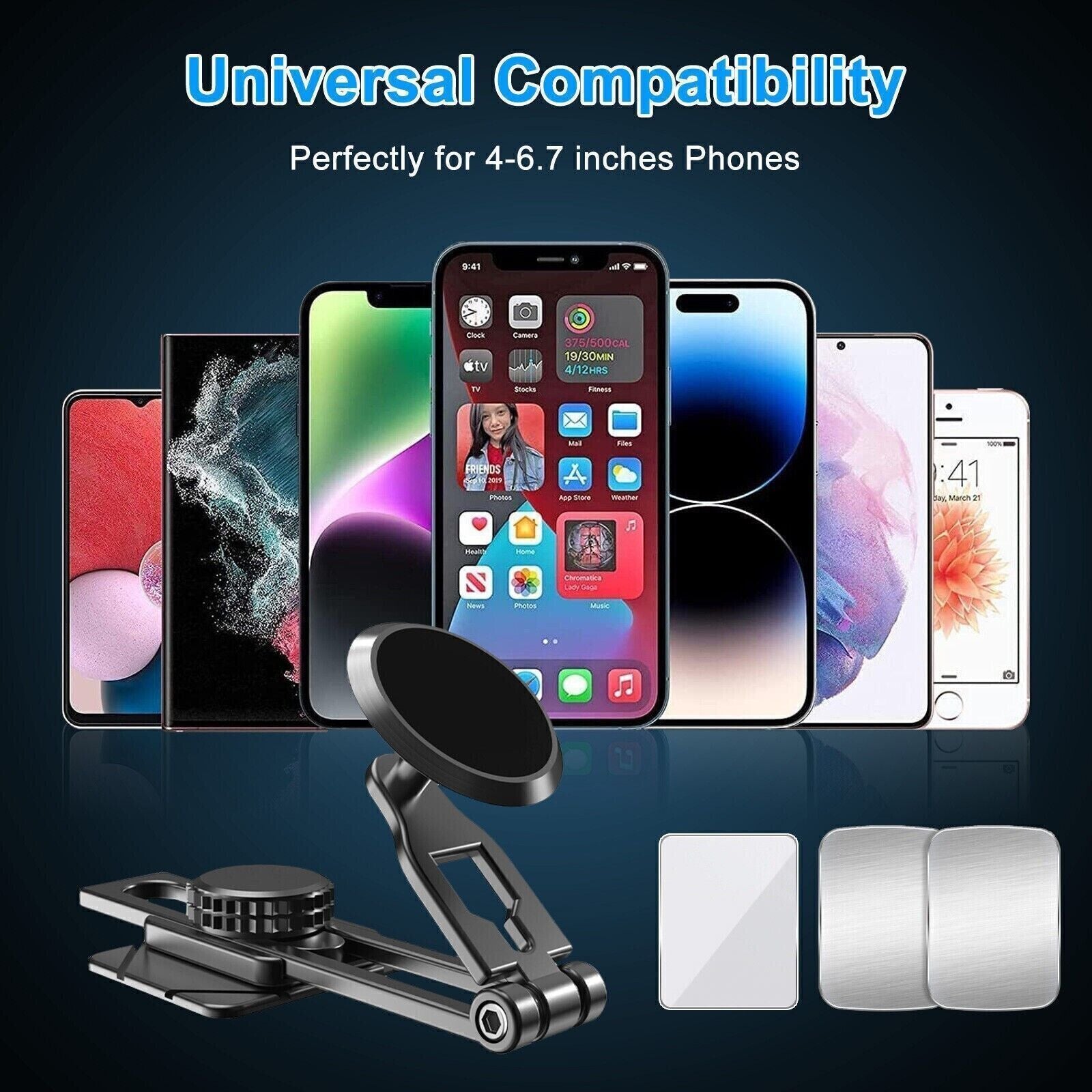 📱 Universal 360° Magnetic Car Phone Holder – Fully Adjustable Mount