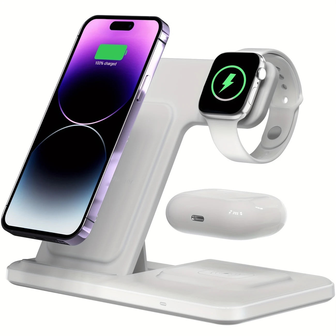 ⚡ 15W Fast Charging 3-in-1 Wireless Charger