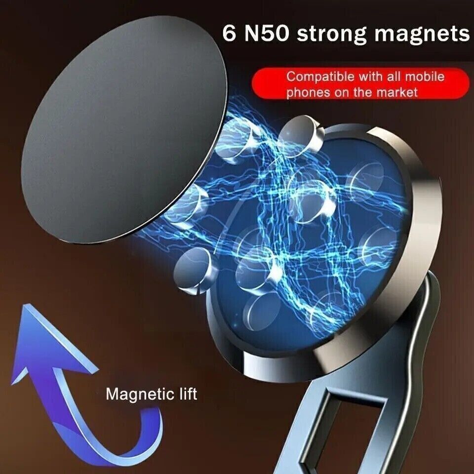 📱 Universal 360° Magnetic Car Phone Holder – Fully Adjustable Mount