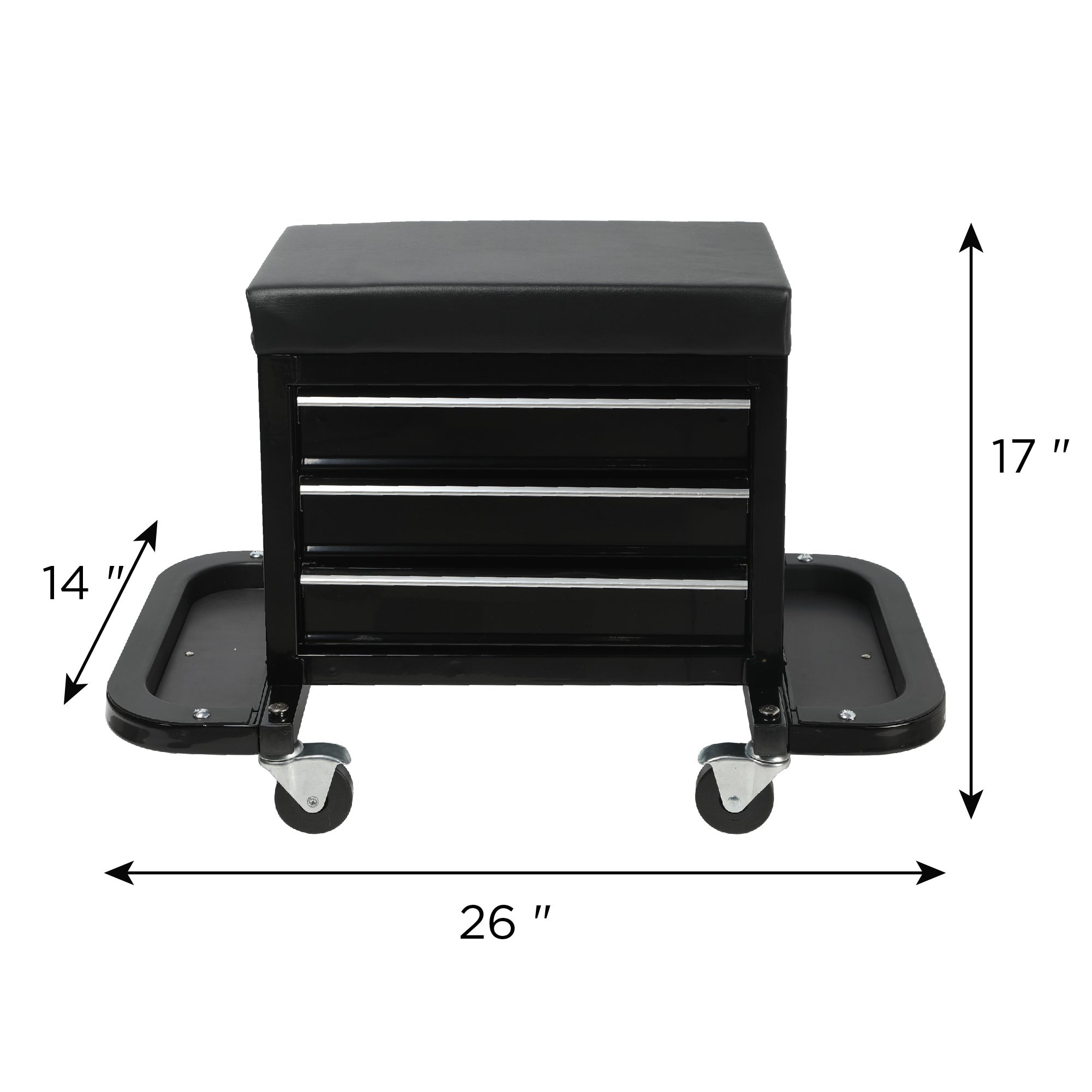 3-Drawer Rolling Repair Tool Box with Mechanic Seat – Heavy-Duty
