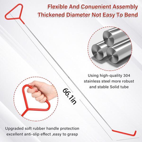 🛠️ 66" Long Reach Garage Door & Automotive Tool Kit – Heavy-Duty Multi-Use Puller Set