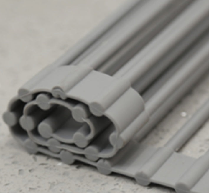 🍽️ Folding Kitchen Sink Rack – Stainless Steel Roll-Up Dish Drying Rack