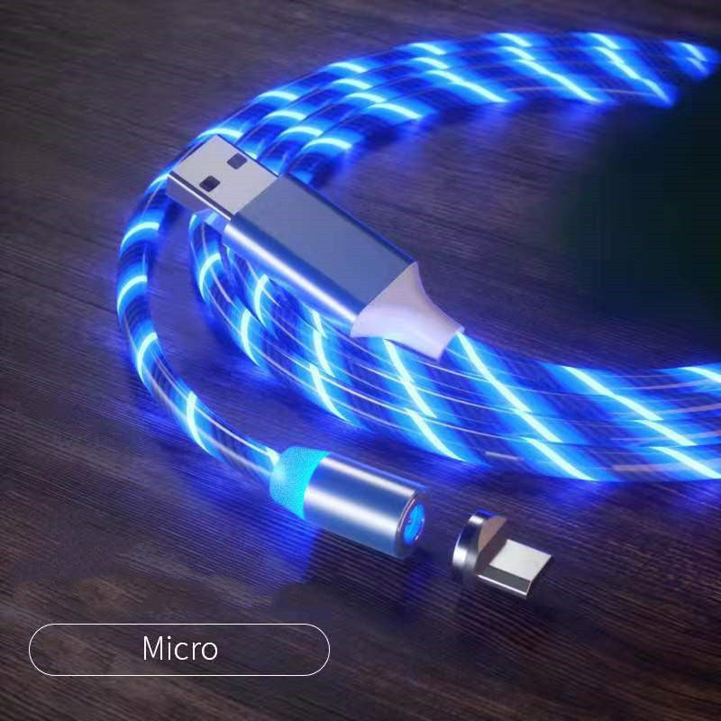 ⚡ LED Magnetic Fast Charging Cable for Smartphones – Micro USB / Type-C