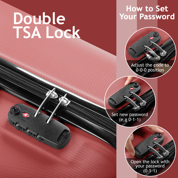 🧳 FCH Curved Vertical Stripe 4-in-1 Trolley Case Set