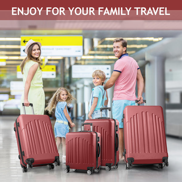 🧳 FCH Curved Vertical Stripe 4-in-1 Trolley Case Set