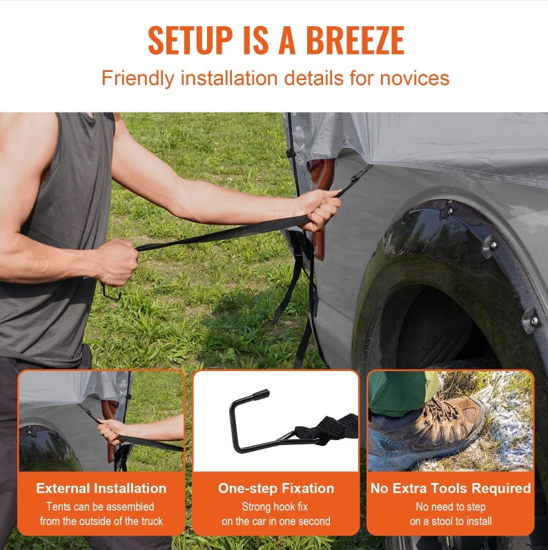 Pickup Truck Bed Camping Tent for 5.5'–6' Truck Beds