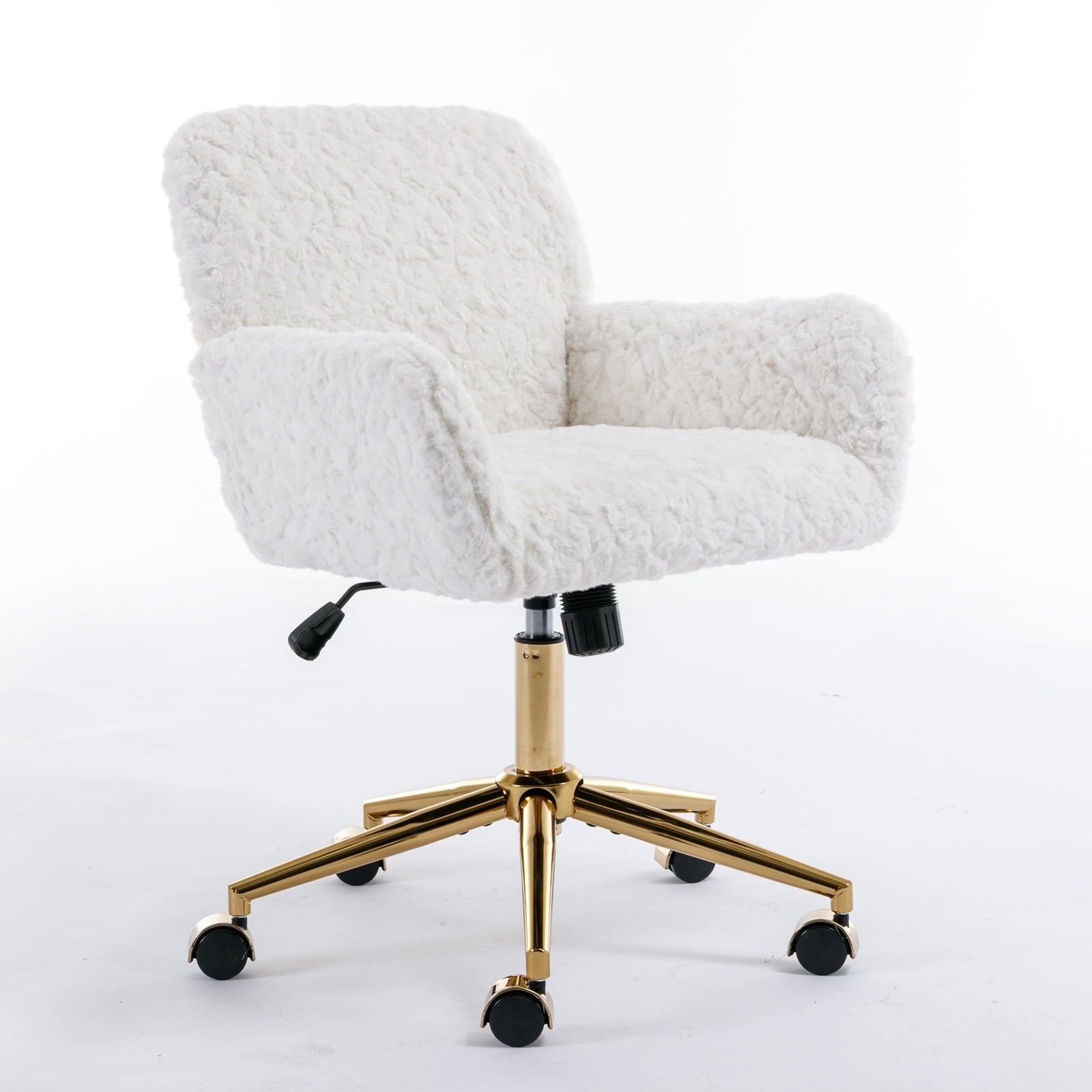 A&A Furniture Adjustable Home Office Chair – Cozy Furry Beige