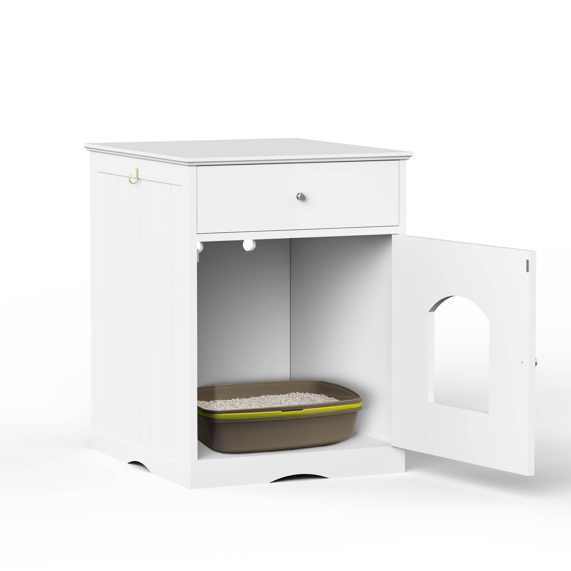 🐾 Modern Cat Litter Box Enclosure with Drawer