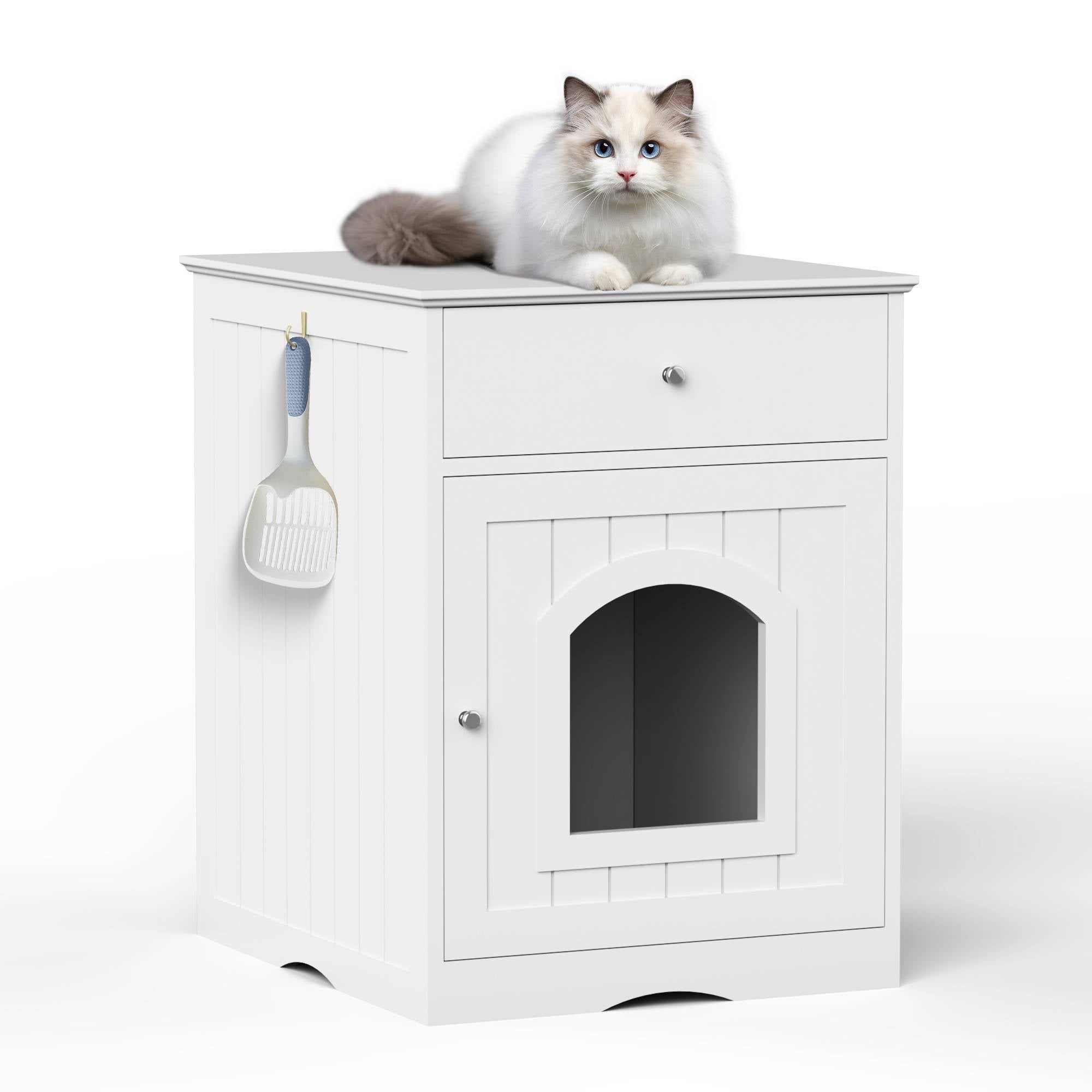 🐾 Modern Cat Litter Box Enclosure with Drawer