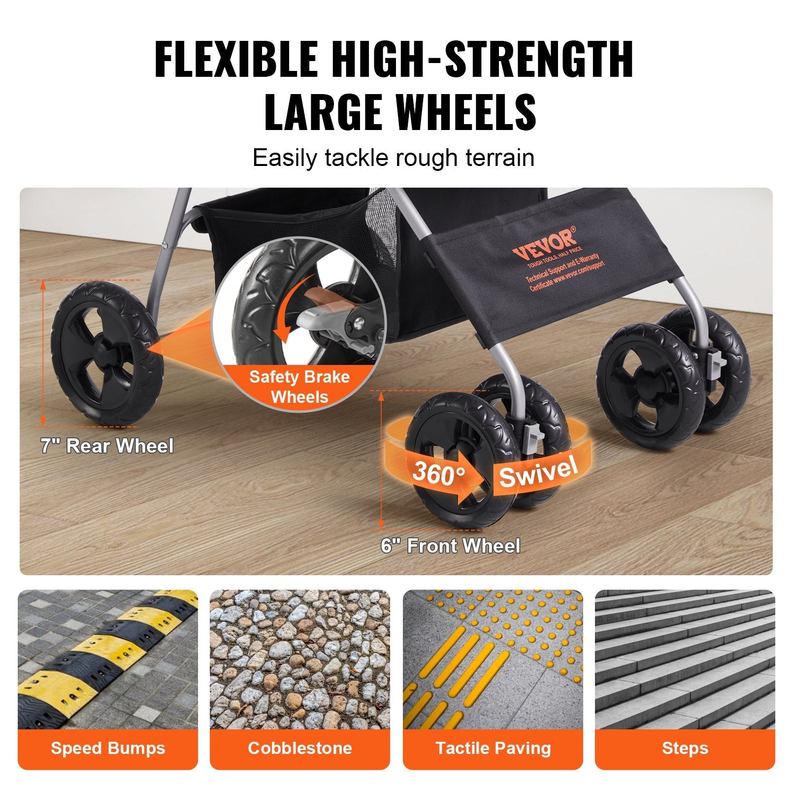 🐾 VEVOR 4-Wheel Pet Stroller