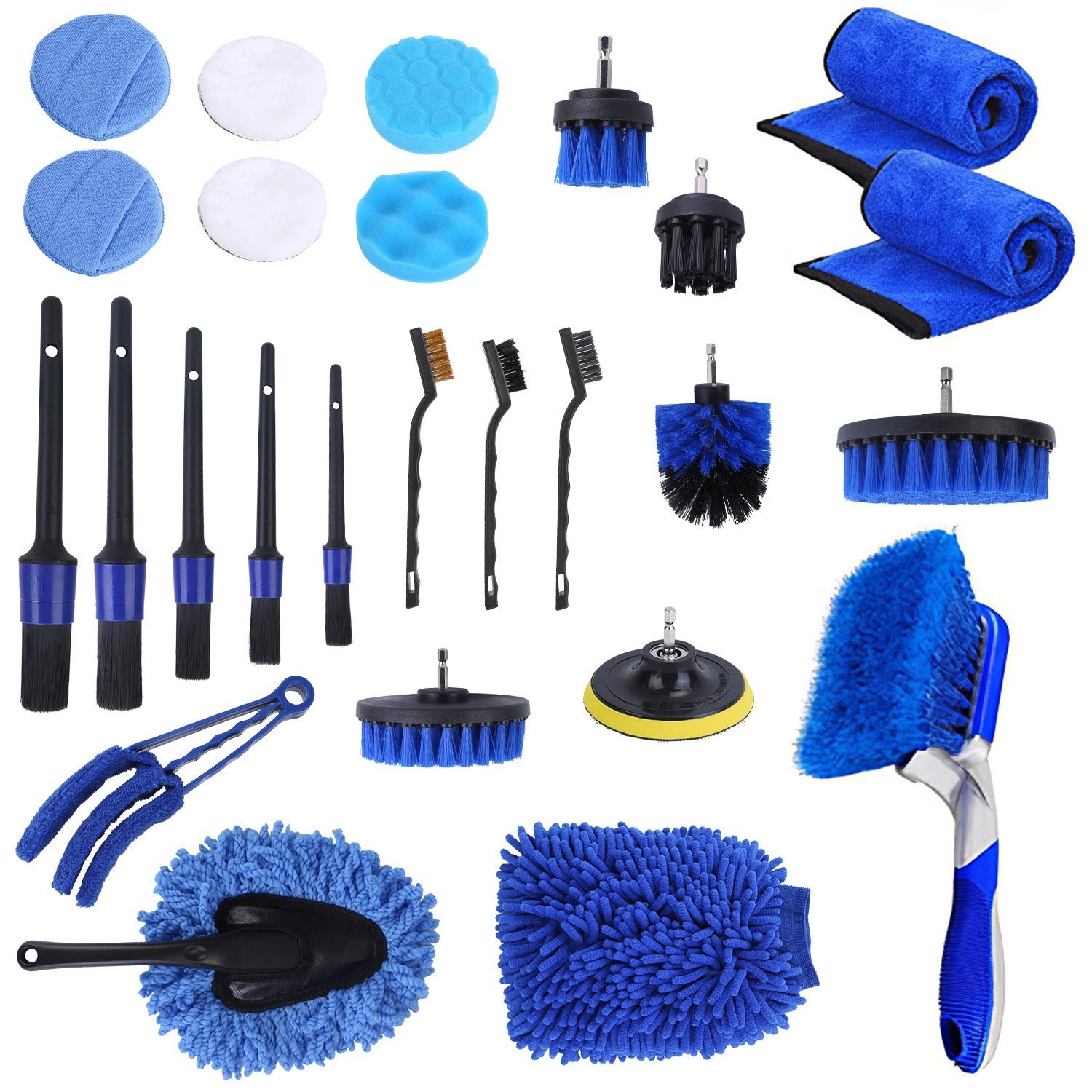 26Pcs Complete Car Detailing Brush Kit