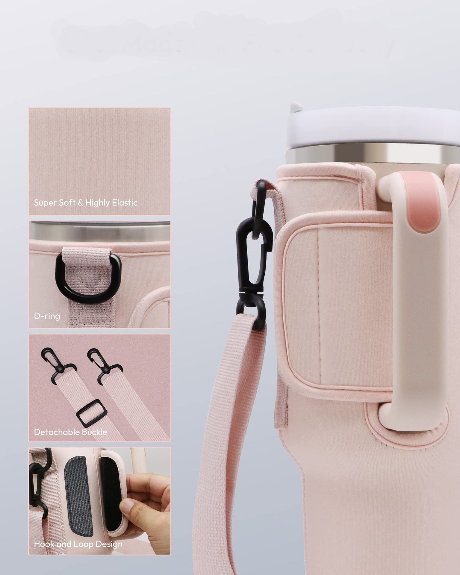Travel Mug Holder with Shoulder Strap