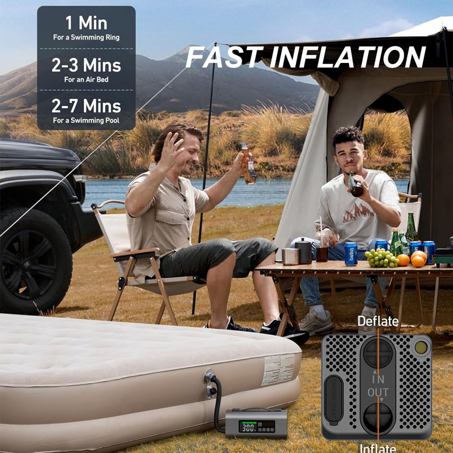 🚗 MF159 3-in-1 Jump Starter with Air Compressor & Air Pump