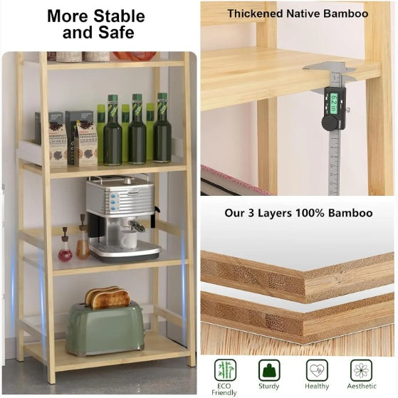 📚 5-Tier Bamboo Bookshelf – Modern, Durable & Multi-Purpose