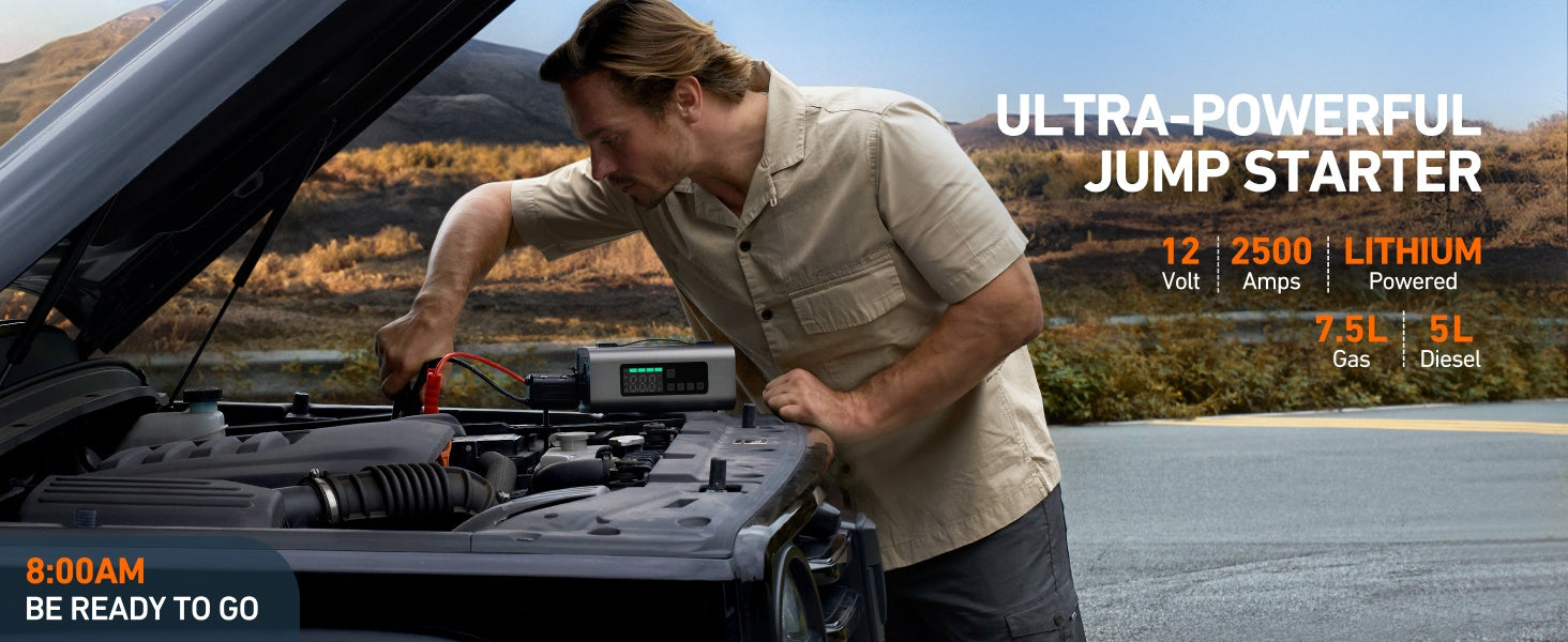 🚗 MF159 3-in-1 Jump Starter with Air Compressor & Air Pump