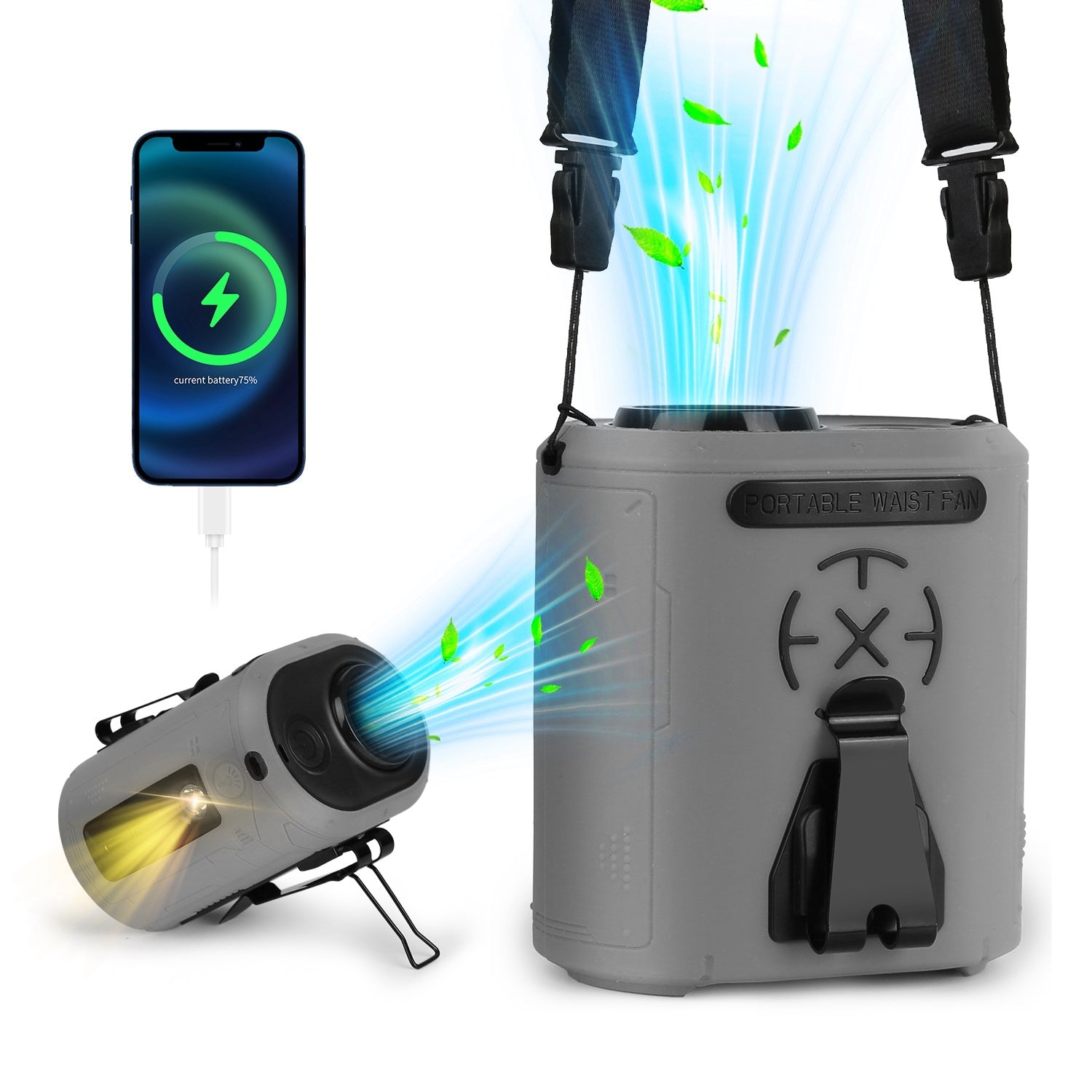 Premium 5-in-1 Portable Waist Clip Fan