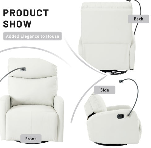 🪑 Modern Swivel Rocking Recliner – Light Grey | 360° Comfort for Bedroom, Nursery, or Living Room