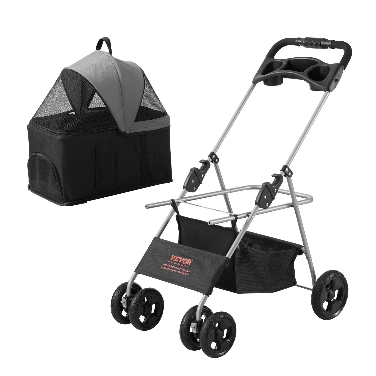 🐾 VEVOR 4-Wheel Pet Stroller