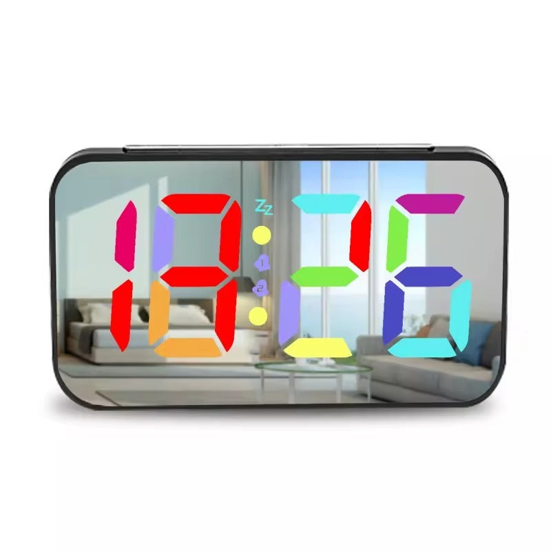 🕒 LED Mirror Display Table Clock – Modern Alarm Clock