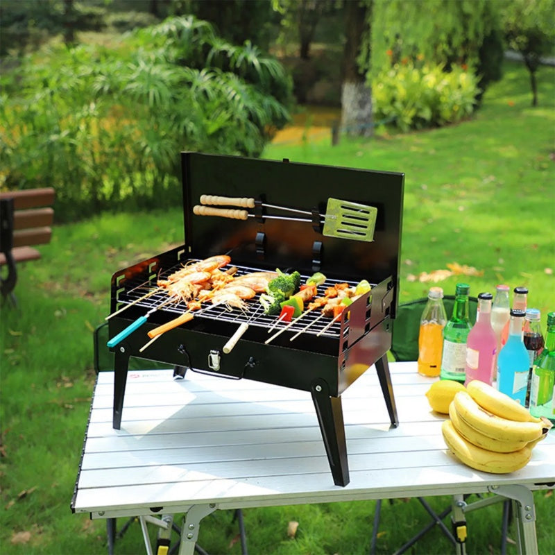🔥 Portable BBQ Grill with 3 Adjustable Heights – Compact & Outdoor Ready