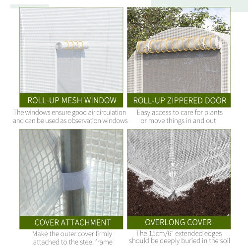 🌿 Outsunny 15' x 7' x 7' Walk-In Tunnel Greenhouse