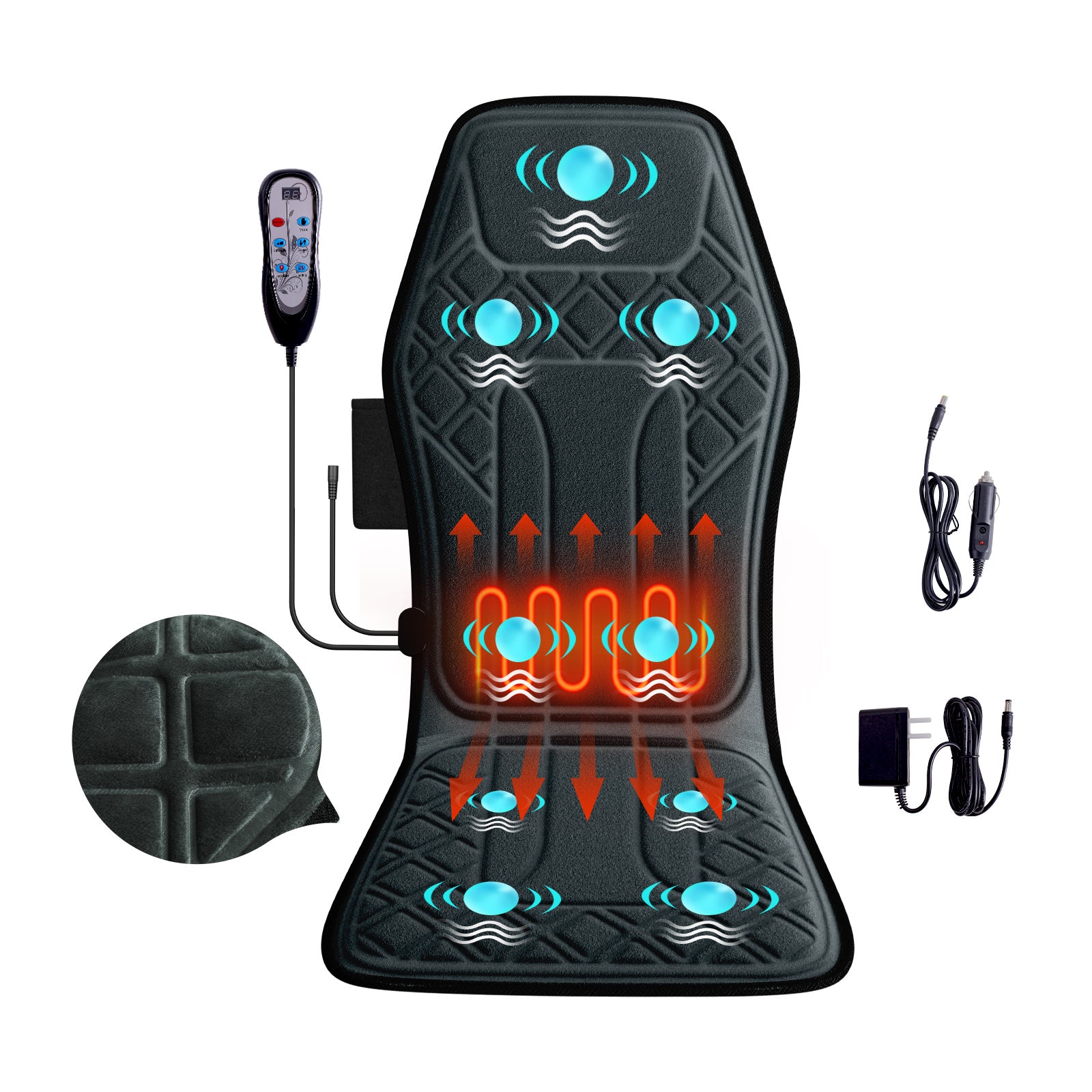 9-Mode Heated Massage Chair Pad