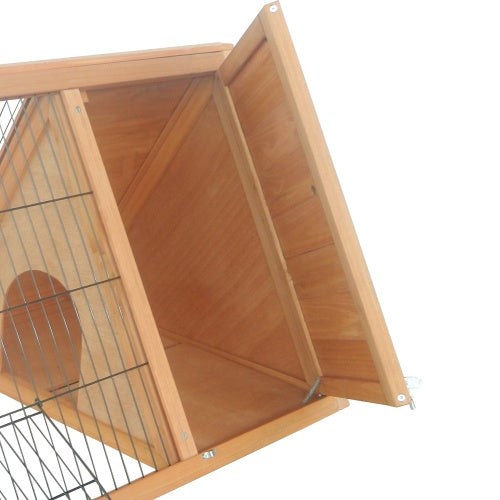 🐰 PawHut 46" Wooden A-Frame Outdoor Rabbit Cage