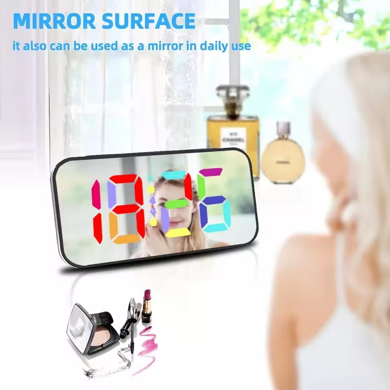 🕒 LED Mirror Display Table Clock – Modern Alarm Clock