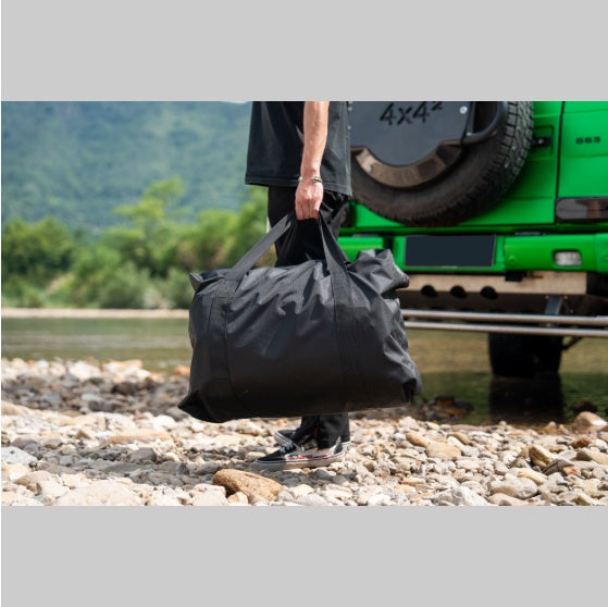 Amazing Foldable 2–3 Person Amphibious Inflatable Rooftop Tent – Khaki & Black