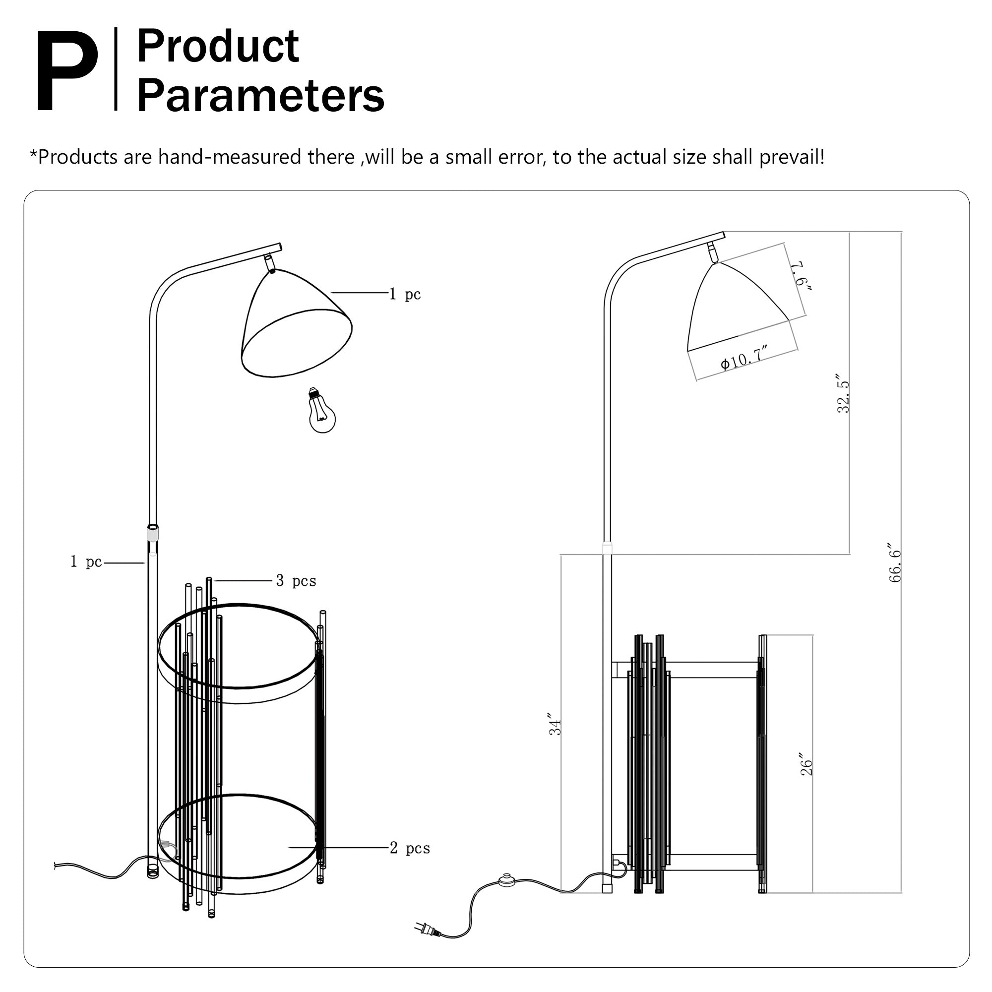 Luxury Industrial Floor Lamp with Metal Lampshade – Matte Gold & Black