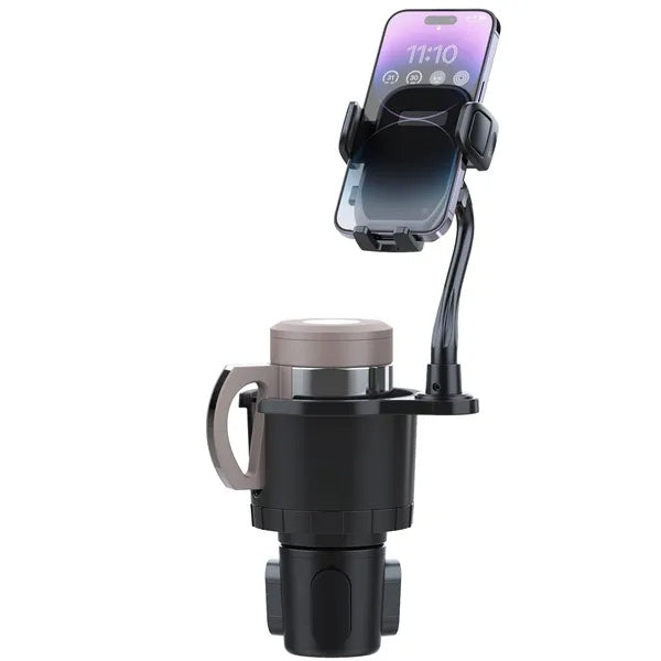 2 In 1 Car Cup & Phone Holder - 360 degree Rotating Gooseneck