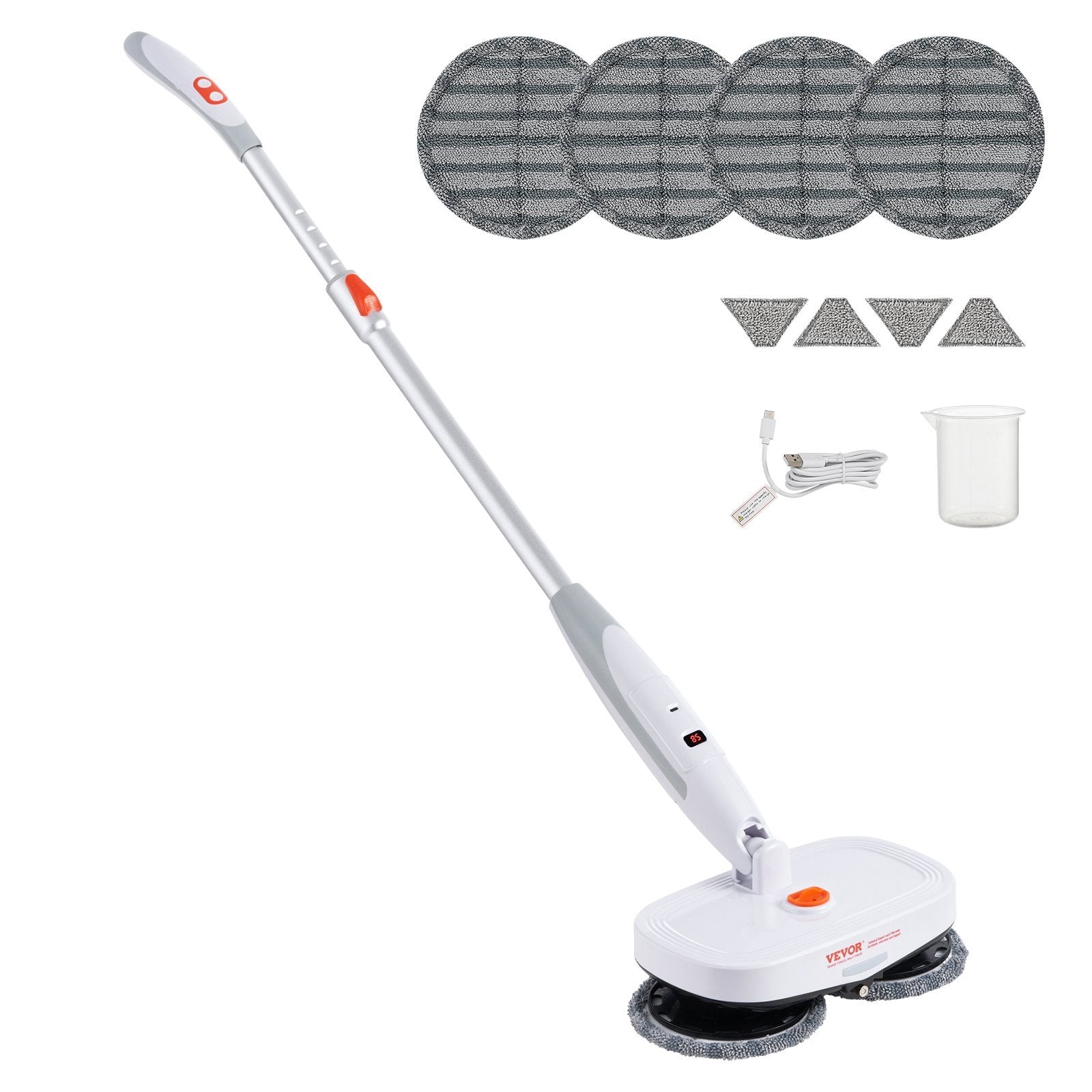 VEVOR Cordless Electric Mop - Dual Spin Mop with LED Light