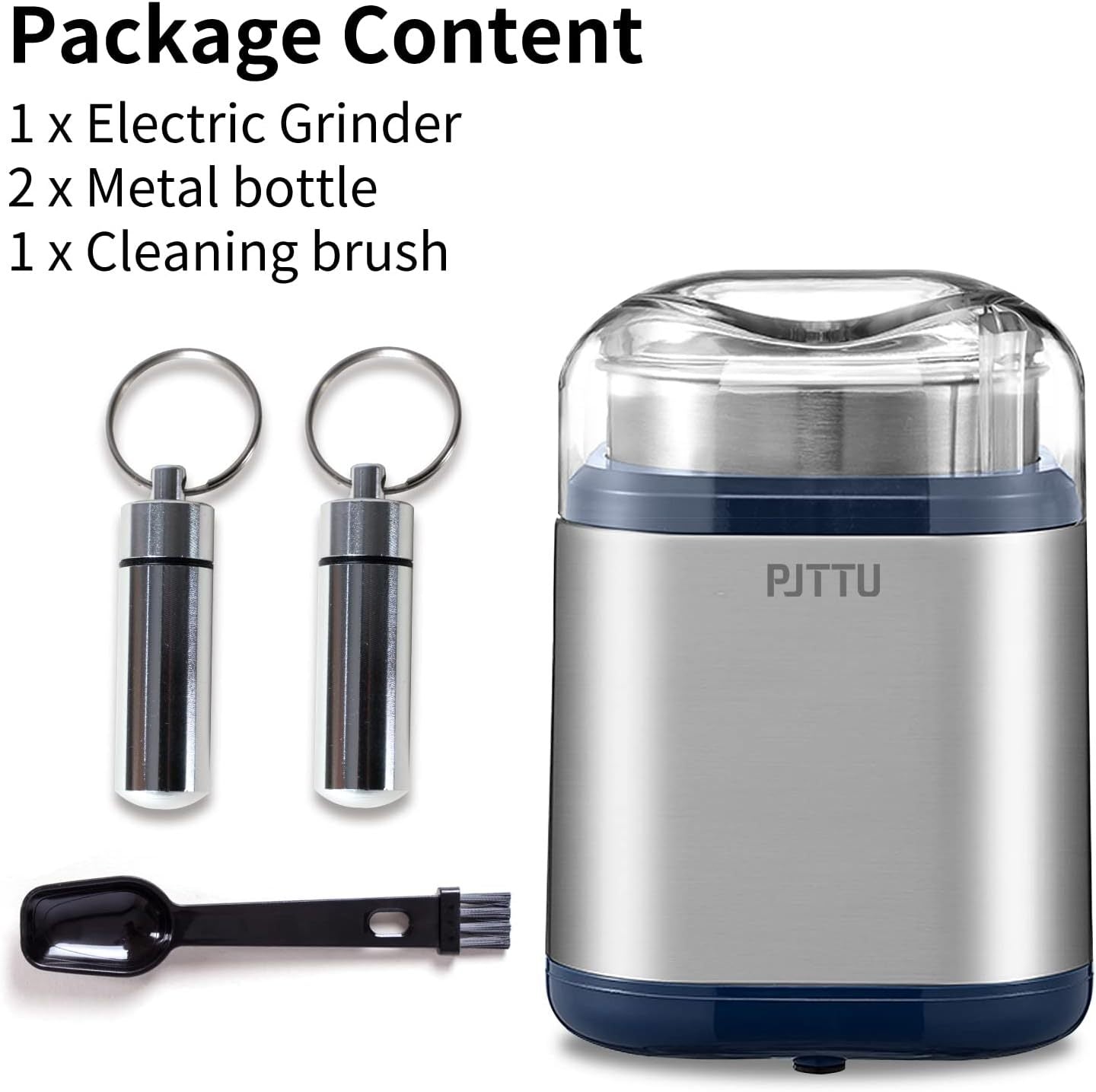 ⚡ TTU Electric Grinder (Silver) – High-Speed, Compact Grinding Power for Herbs, Spices More